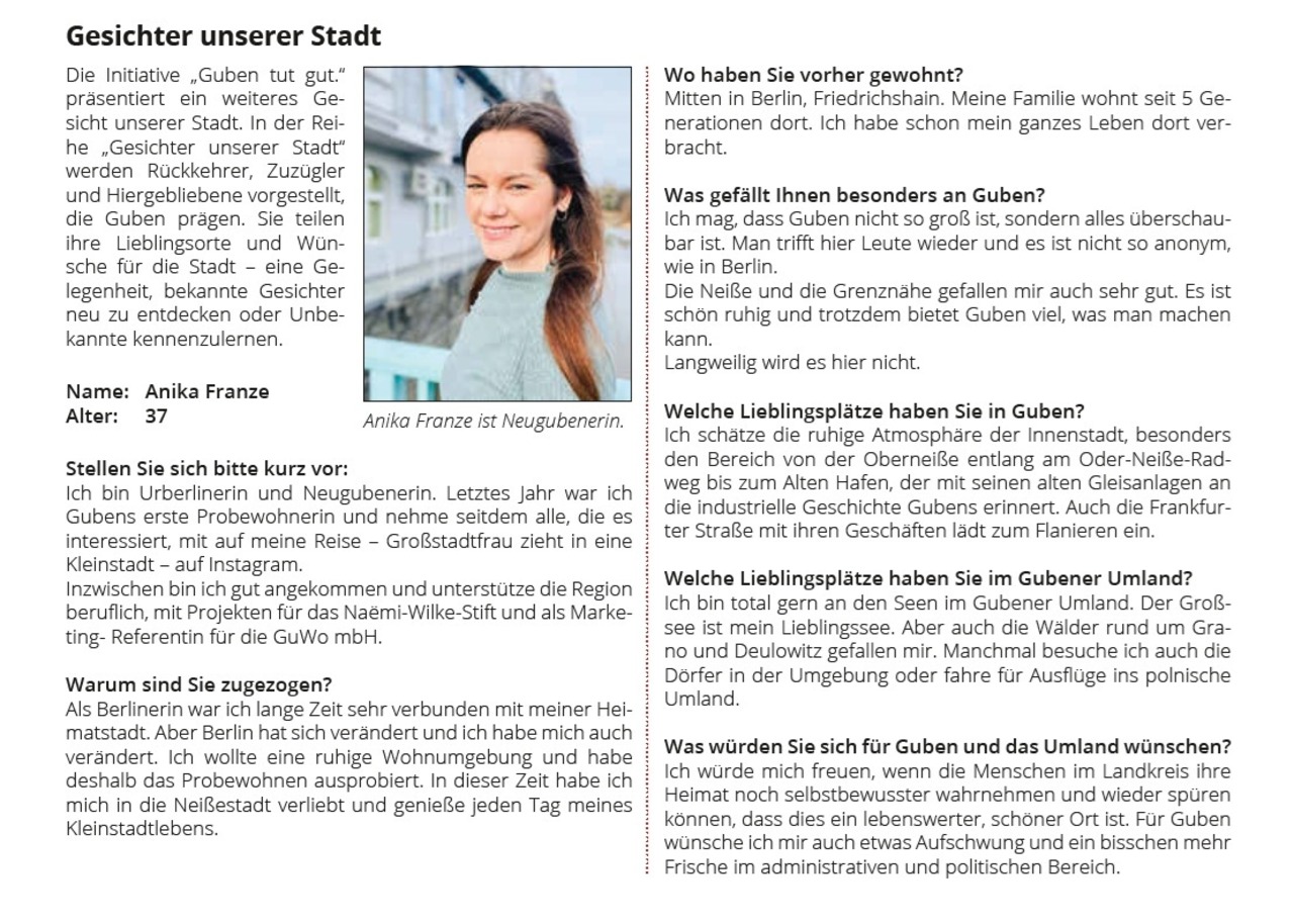 Gesichter der Stadt Anika Franze