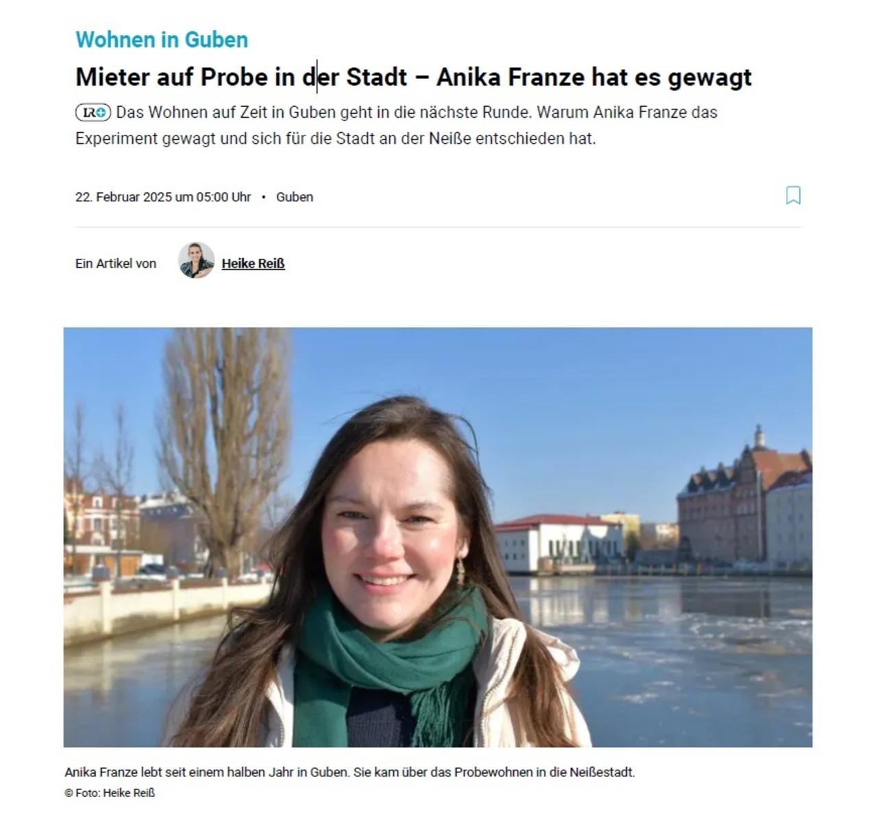 Artikel zum Probewohnen in Guben 2025 in der Lausitzer Rundschau