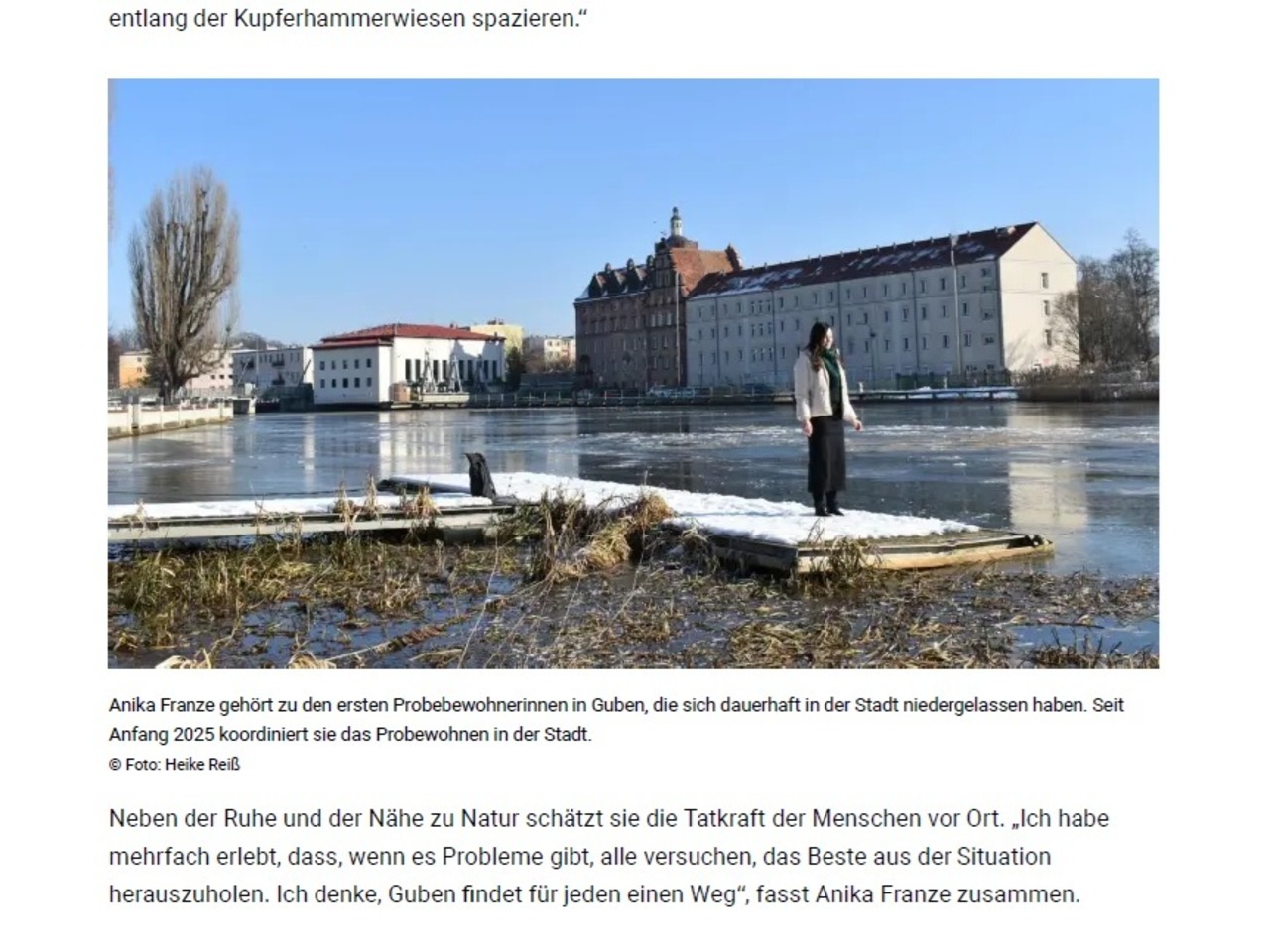 Artikel zum Probewohnen in Guben 2025 in der Lausitzer Rundschau