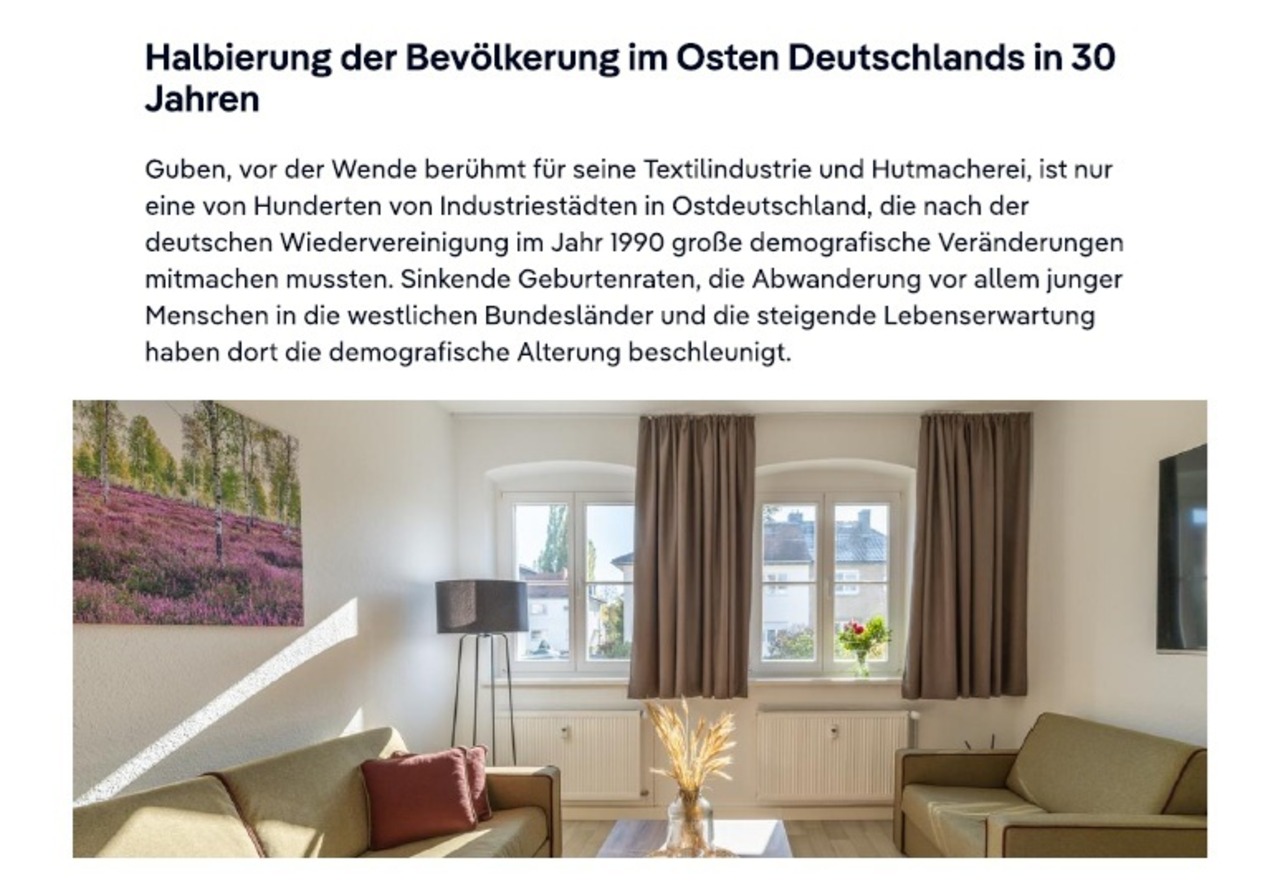 Artikel zum Probewohnen Guben bei der Deutschen Welle