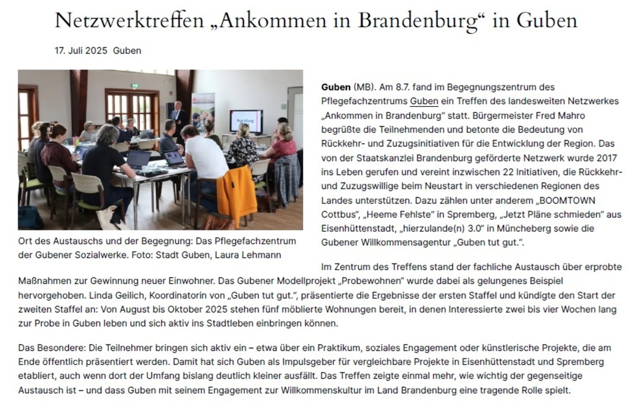 Bericht über das Netzwerktreffen des Netwerkes 