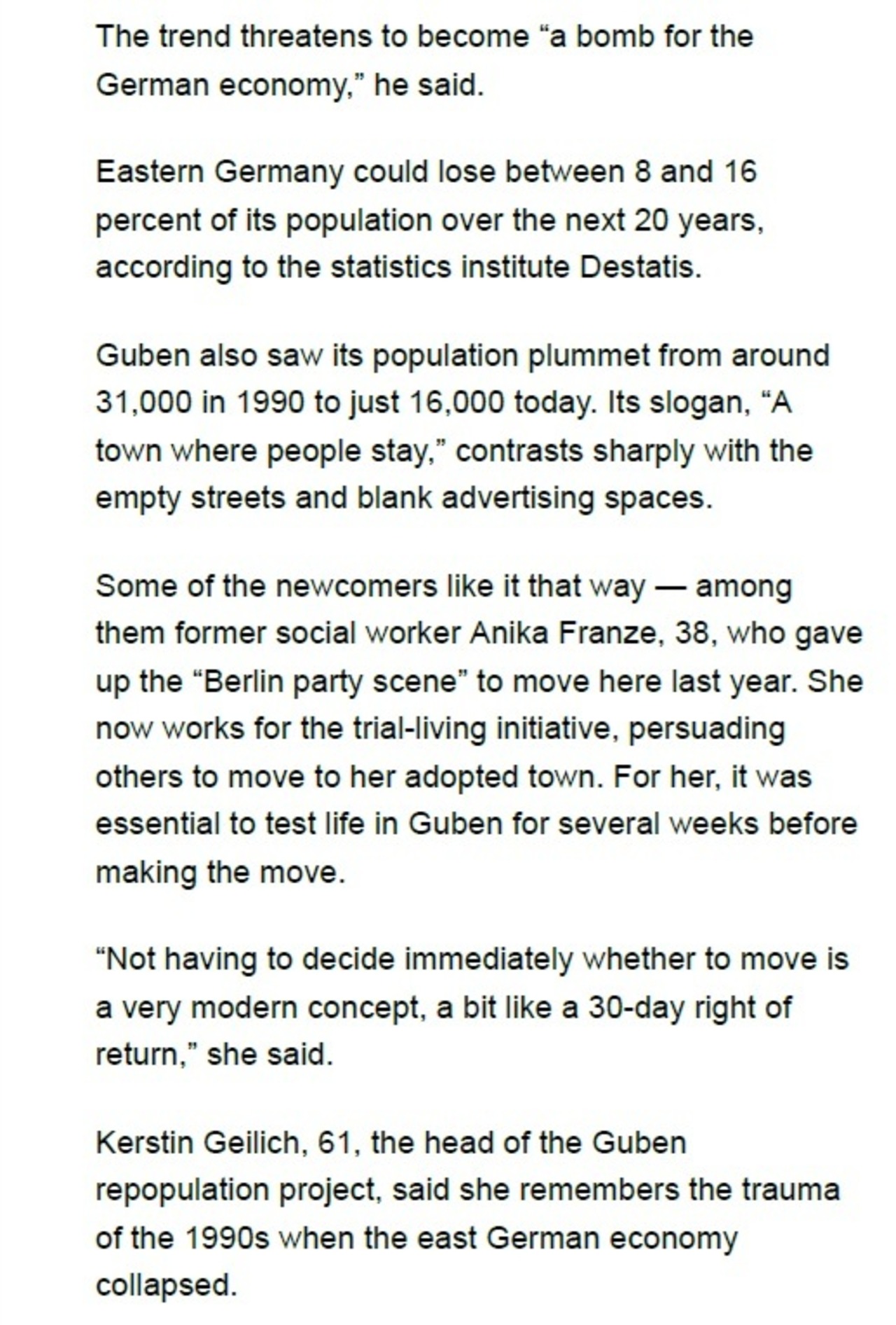 Artikel zum Probewohnen in Guben Daily Euro Times