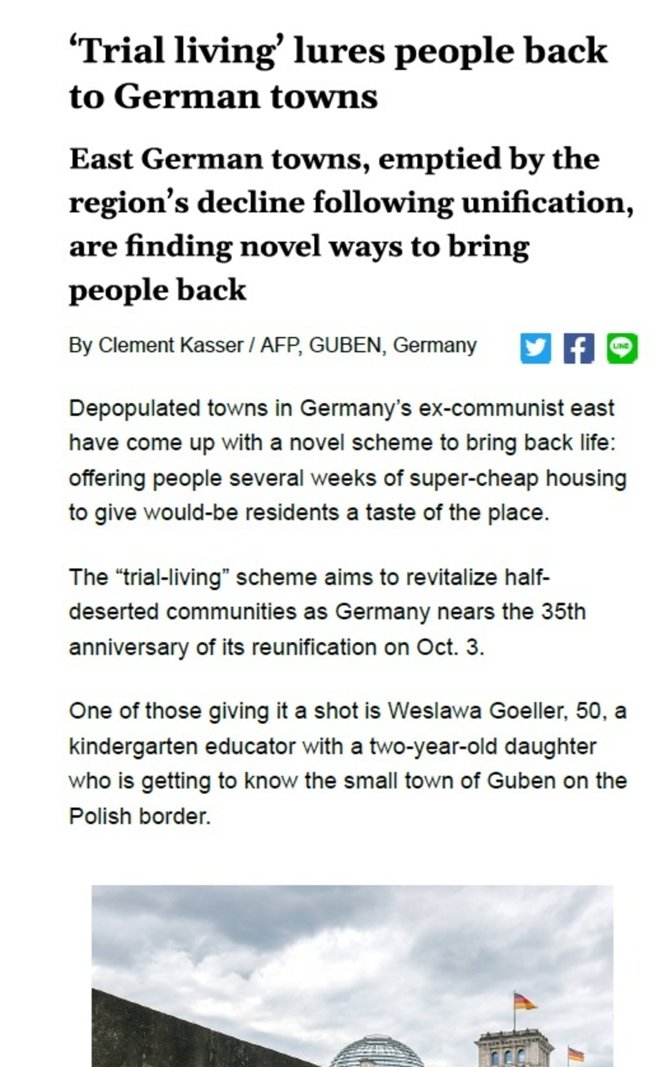 Artikel zum Probewohnen in Guben Daily Euro Times