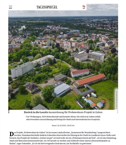 Artikel Tagesspiegel Auszeichnung der Staatskanzlei Brandenburg durch dieChefin der Staatskanzlei Frau Schneider für 